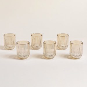 VASOS BAJOS DE VIDRIO x 6 STRIPES 200 ML