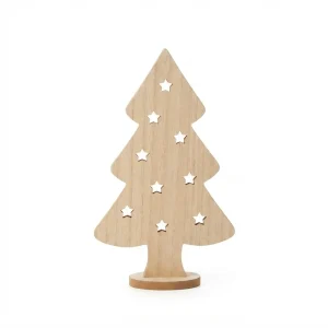 Pino decorativo de madera con estrellas