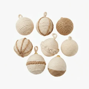 Esferas navideñas de fibras naturales - Set x 3